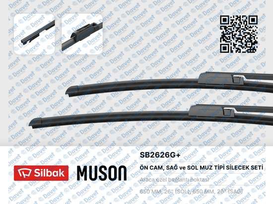 SILBAK SB2626G Silecek Supurgesi Tk 650/650mm (Muz Tipi) Seat Altea Xl 03/04 Toledo 09/04 ->